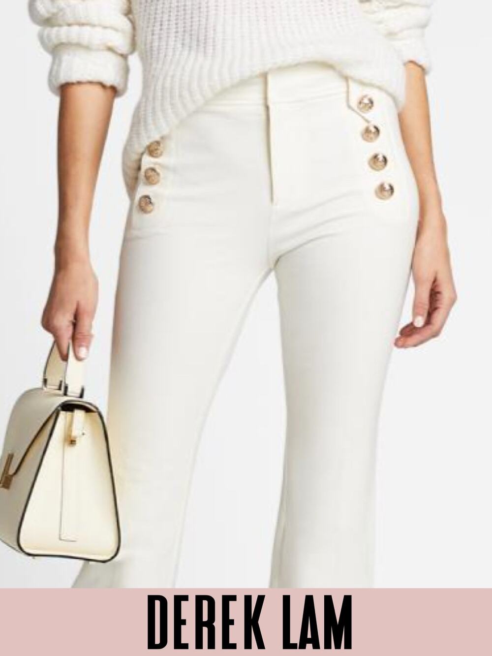 Derek Lam flare pants trousers white cotton 2